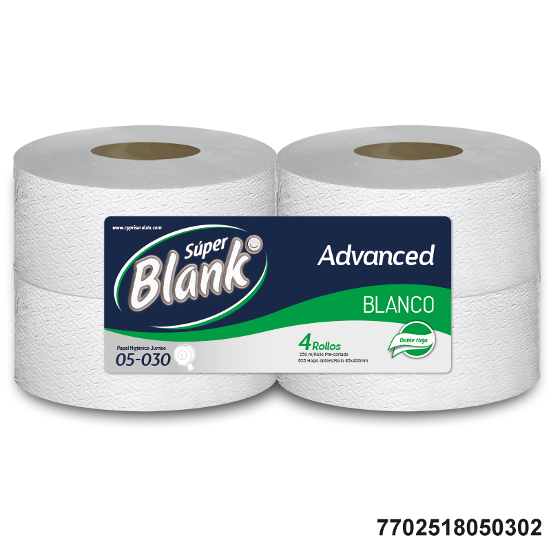 Papel Higienico Jumbo Blanco x 250 BLANK